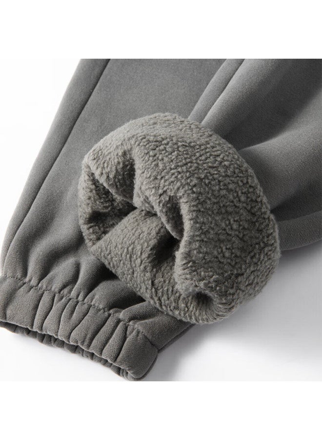 Geniolamode Men's Winter Thickened Warm Fleece Casual Fashion All-match Tapered Leg Pants Deep Gray XL - Image 4