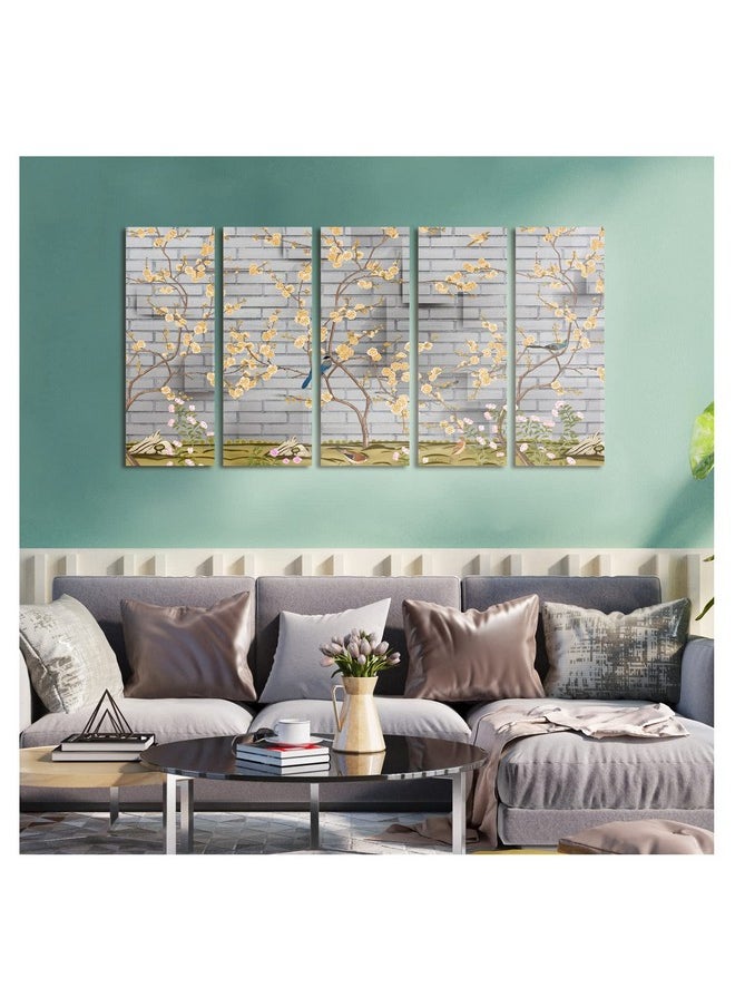 Paper Plane Design - PAPER PLANE DESIGN Painting for Wall Decoration Split Multiple Panels Art for Living Room Bedroom Hotel Office. Size 27 x 50 in - Image 1