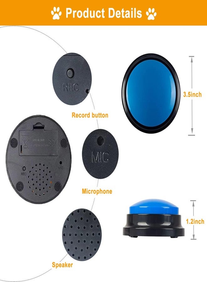 MOLIK Voice Recording Button 4 Color, Dog Buttons for Communication Pet Training Buzzer, 30 Second Record & Playback, for Family Game and Trivia Nights - Image 4