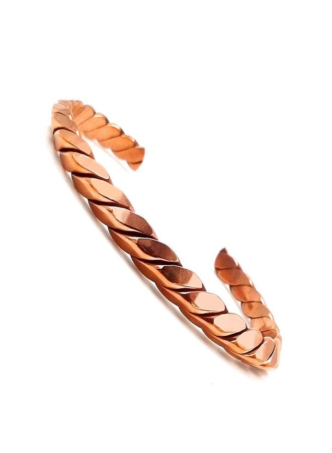 SHINDE EXPORTS pure original copper tamba kada bracelet for men and women (V shape twisted cuff) - Image 1