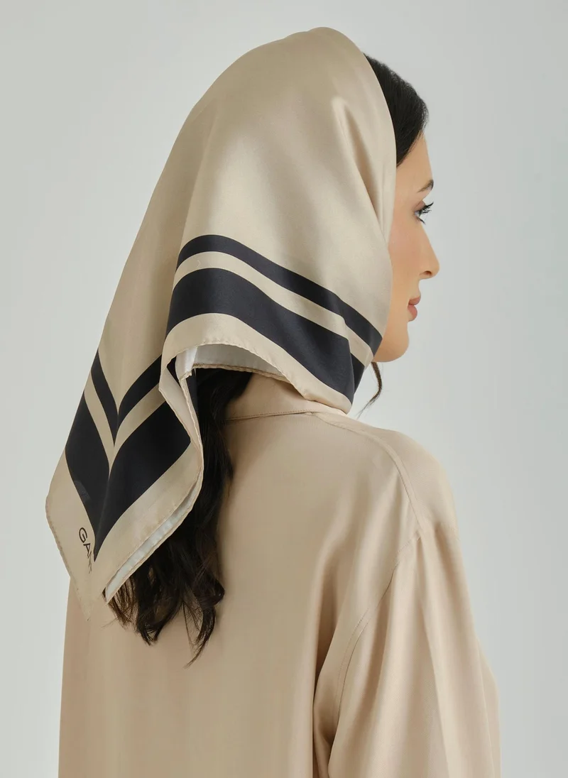 GANT Gant Ramadan Collection  Women's Dry Sand Striped Printed Silk Scarf