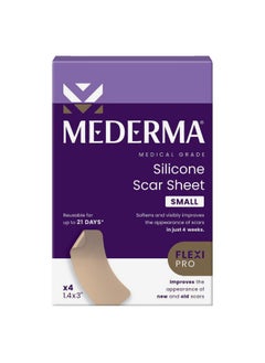 ميديرما شرائح سيليكون طبية من Mederma لعلاج الندبات؛ تعمل على تحسين مظهر الندبات القديمة والجديدة؛ لعلاج ندبات الإصابات والحروق والجراحة، 4 قطع  - Image 1