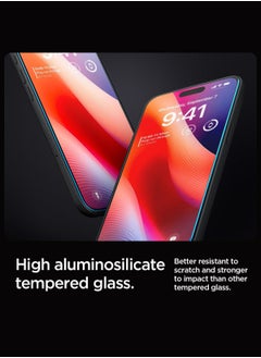Spigen واقي شاشة زجاجي مقوى GLASTR EZ FIT لهاتف iPhone 16 Pro MAX - متوافق مع الجراب مع حماية المستشعر [عبوة واحدة]  - Image 3