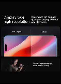 Spigen واقي شاشة زجاجي مقوى GLASTR EZ FIT لهاتف iPhone 16 Pro MAX - متوافق مع الجراب مع حماية المستشعر [عبوة واحدة]  - Image 4