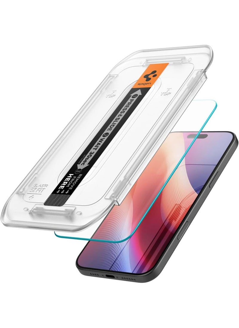 Spigen - واقي شاشة زجاجي مقوى GLASTR EZ FIT لهاتف iPhone 16 Pro MAX - متوافق مع الجراب مع حماية المستشعر [عبوة واحدة] - Image 1