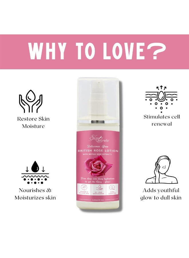 Skin Secrets Moisturizing Lotion (British Rose) 120ml - Image 2