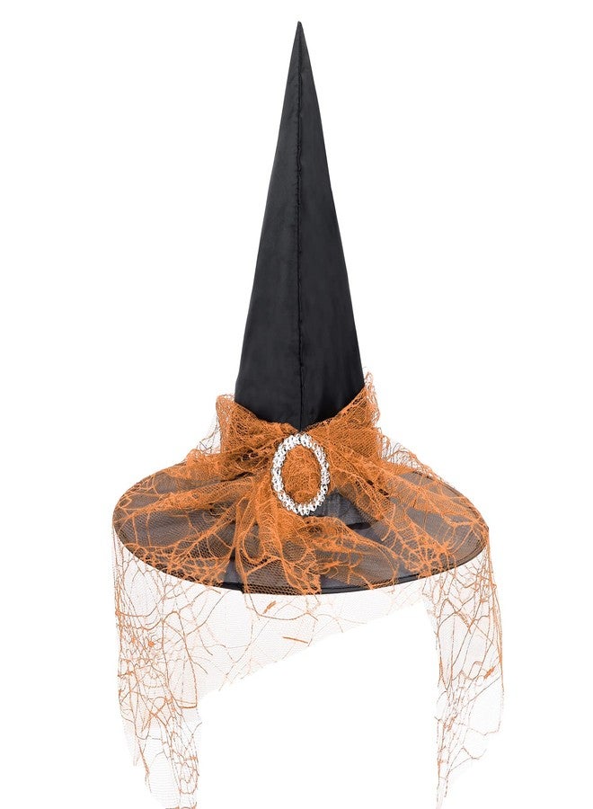 American Trends Women's Witch Hat, One Size, Steeple Lace Sequins Print Hat, Halloween Costume Accessories, Black, Orange, Purple - Image 3