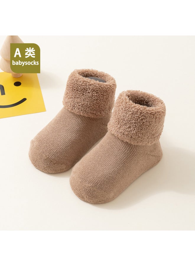 Of Newborn Baby Mid-tube Thickeneded Terry Dot Anti-slip Floor Socks 0-6 Months 1