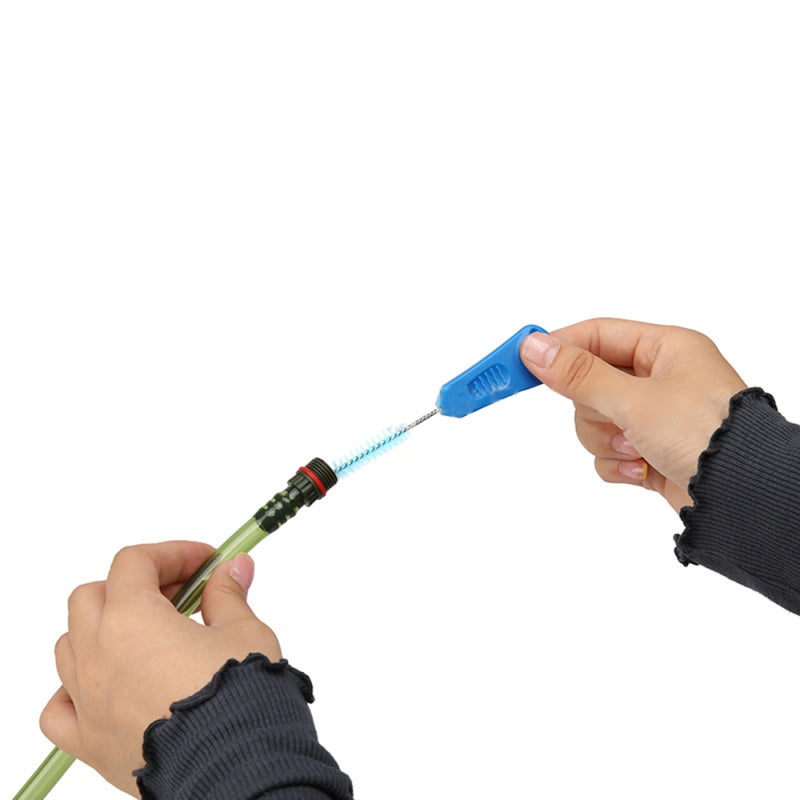 4 In 1 Bladder Cleaner Set - Long Handle Soft Brush Flexible Hose Brush Bite Valve Brush Blue Collapsible Drying Frame for Hydration Bladder Reservoir Cleaning - Image 5