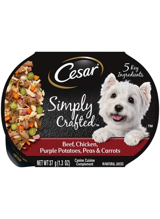 CESAR SIMPLY CRAFTED Adult Wet Dog Food Meal Topper, Beef, Chicken, Purple Potatoes, Peas & Carrots, 1.3oz., Pack of 10 - Image 1