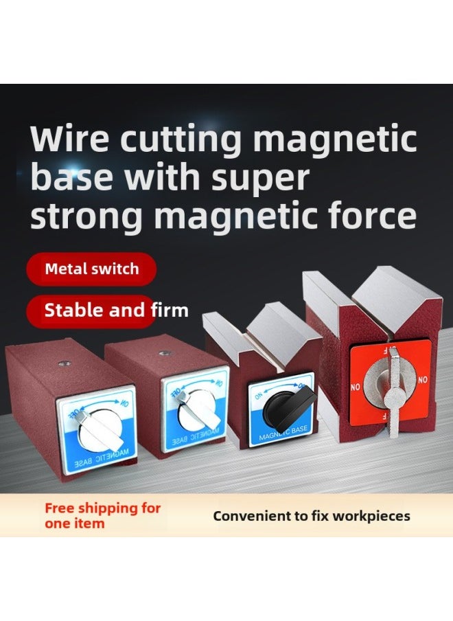 Generic - Switch Type Magnetic Seat Wire Cutting Strong Magnetic Seat Strong Magnetic Magnetic Table V Magnet Seat Triangular Table 6T12T-Color:Hexagonal Key 7k - Image 1