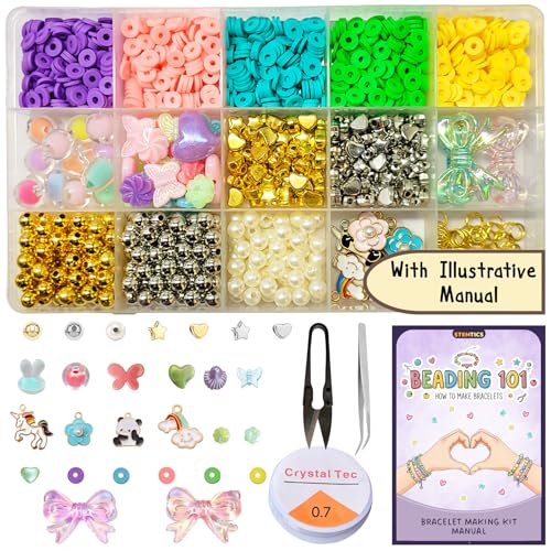 STEMTICS Bracelet Making Kit for Girls Age 8-12 Years Old with Beads and Charms | Stylish Jewellery Birthday Gift Set for Girl Kids 8, 9, 10, 11, 12 Year Old (Loop & Love) - Image 1