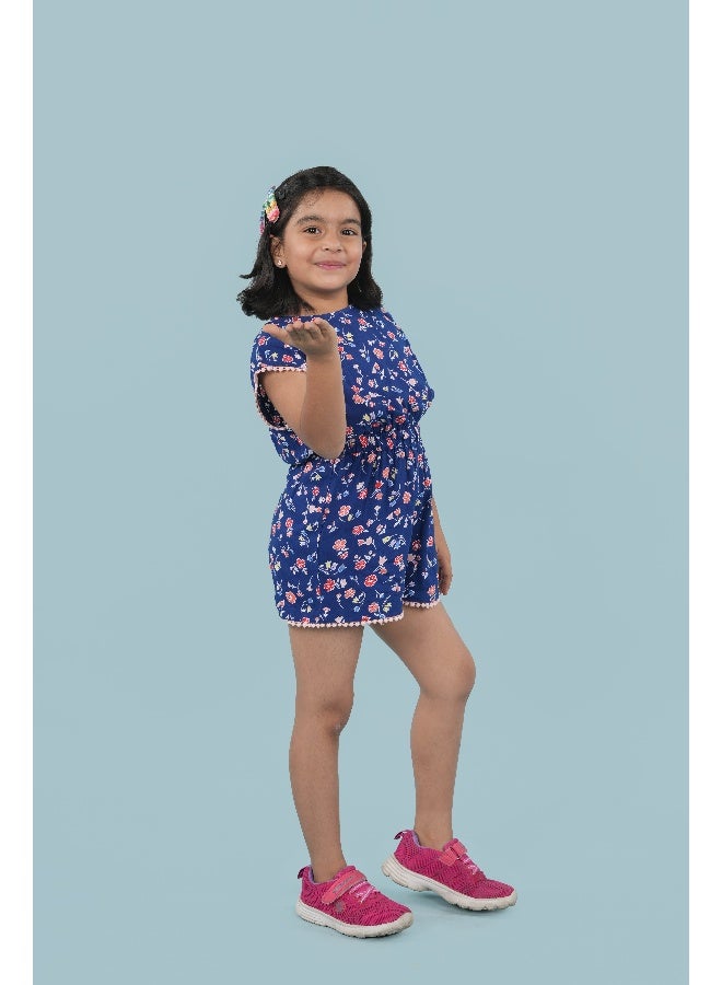 Nature Nook Kids Multicolor Cotton Printed Playsuit For Girls - Image 1