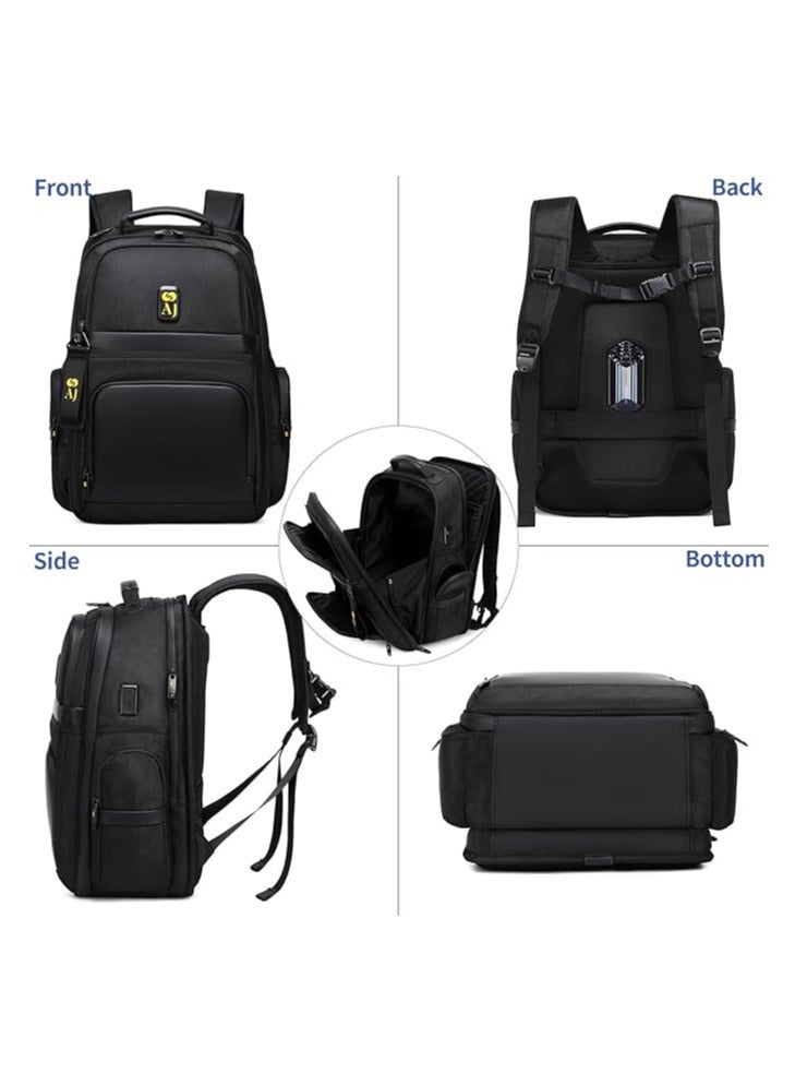 إيه جاي حقيبة ظهر للكمبيوتر المحمول من AJ للرجال، متينة وخفيفة الوزن أثناء السفر، مع تقنية AGS المصنوعة من الألياف الدقيقة USB - Image 2