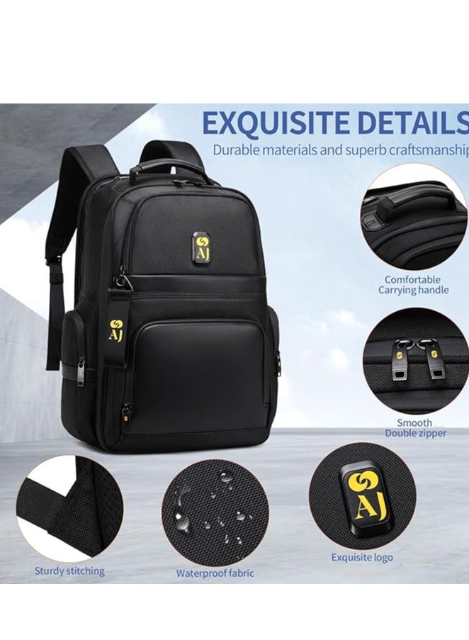 إيه جاي حقيبة ظهر للكمبيوتر المحمول من AJ للرجال، متينة وخفيفة الوزن أثناء السفر، مع تقنية AGS المصنوعة من الألياف الدقيقة USB - Image 3