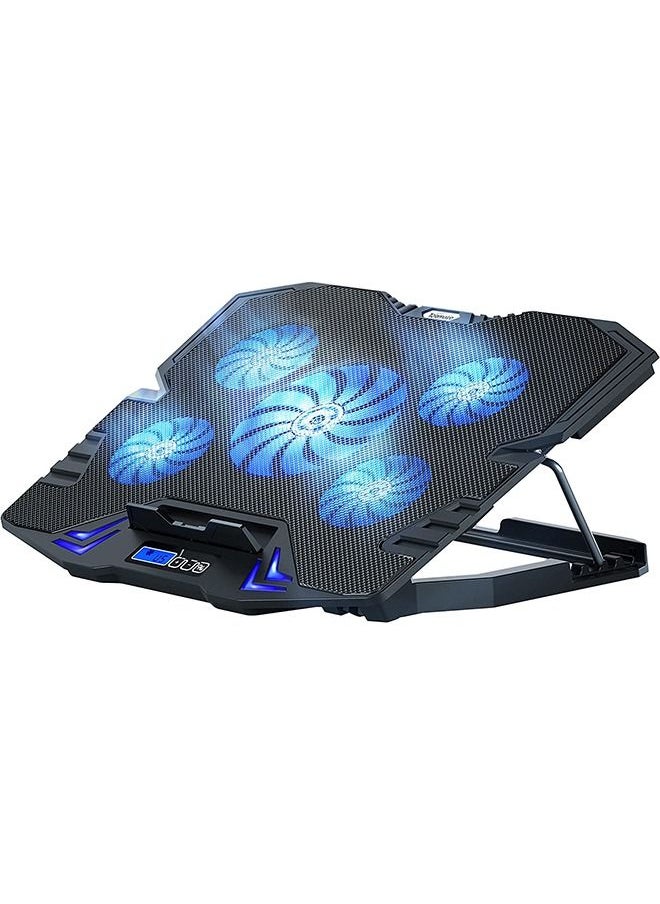 Arabest Durable Laptop Cooling Pad, Gaming Notebook Cooler, Laptop Fan Cooling Stand, Adjustable and Portable, With Quiet Fans, LED Light, With Lcd Controller, For 10-15.6inch Laptops  - Image 1