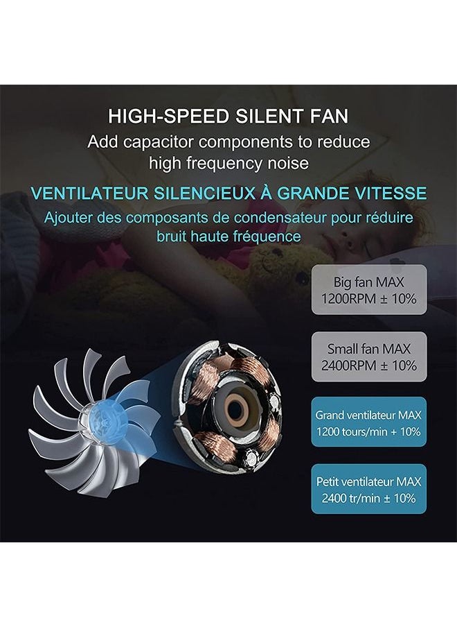 Arabest Durable Laptop Cooling Pad, Gaming Notebook Cooler, Laptop Fan Cooling Stand, Adjustable and Portable, With Quiet Fans, LED Light, With Lcd Controller, For 10-15.6inch Laptops  - Image 4