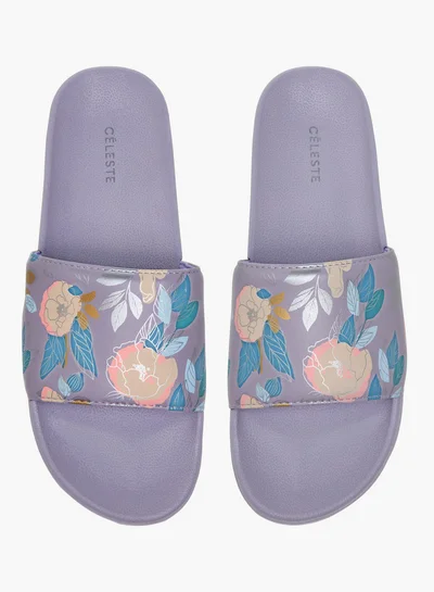 Celeste Women's Floral Print Slip-On Slides