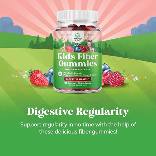 Natures Craft High Prebiotic Fiber Gummies for Kids - Dietary Fiber Supplements for Digestion & Constipation - Chicory Root Kids Immune Gummies - Non-GMO & Vegan Digestive Nutritional Supplements - 120 Count - Image 3
