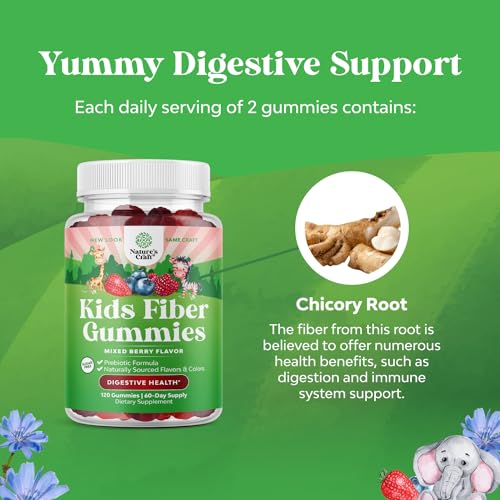Natures Craft High Prebiotic Fiber Gummies for Kids - Dietary Fiber Supplements for Digestion & Constipation - Chicory Root Kids Immune Gummies - Non-GMO & Vegan Digestive Nutritional Supplements - 120 Count - Image 4