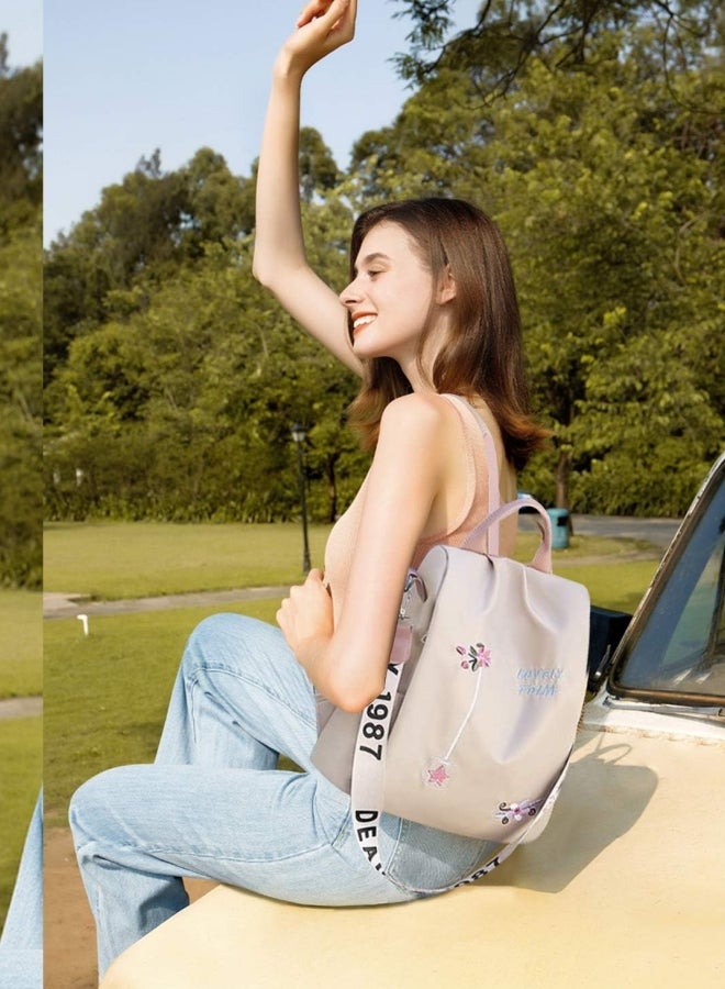 Women's Anti-theft Backpack, Ladies Large Capacity Nylon School Bag Back Bag Book Bag Shoulder Bag, Girls and College Students Waterproof Handbag Side Bag Sling Bag for Campus Shopping - Image 3