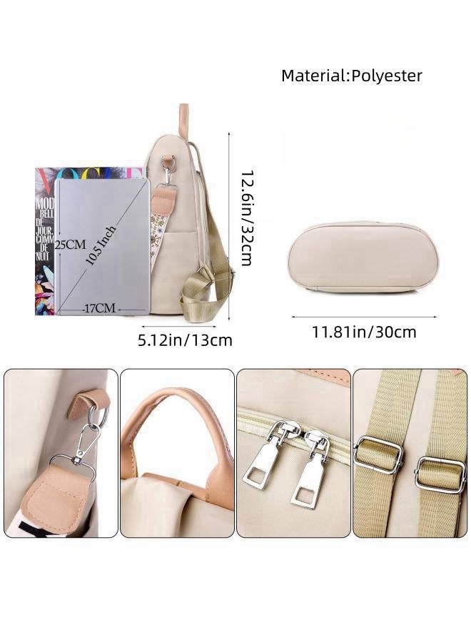 Women's Anti-theft Backpack, Ladies Large Capacity Nylon School Bag Back Bag Book Bag Shoulder Bag, Girls and College Students Waterproof Handbag Side Bag Sling Bag for Campus Shopping - Image 4