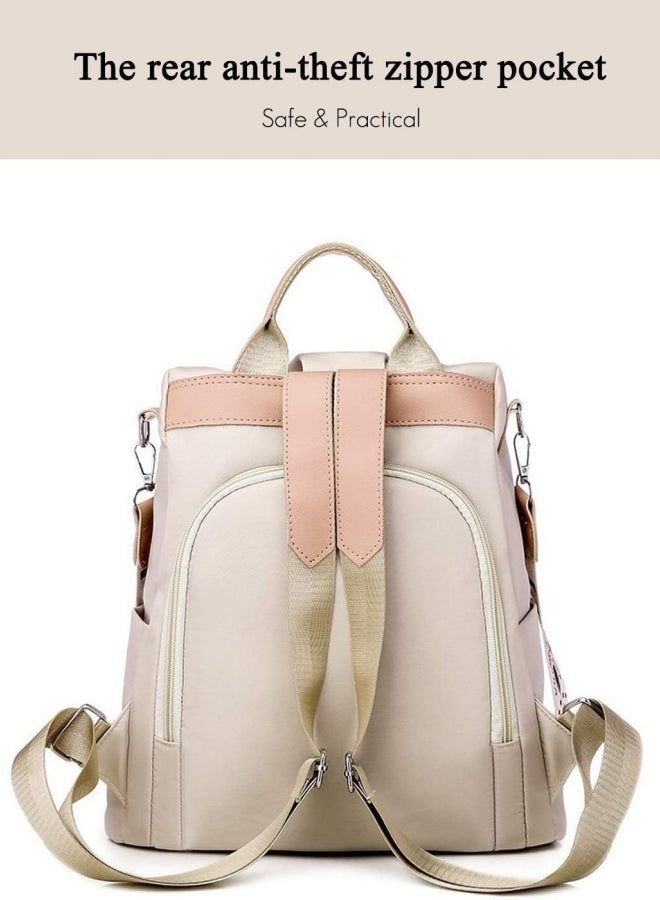 Women's Anti-theft Backpack, Ladies Large Capacity Nylon School Bag Back Bag Book Bag Shoulder Bag, Girls and College Students Waterproof Handbag Side Bag Sling Bag for Campus Shopping - Image 5