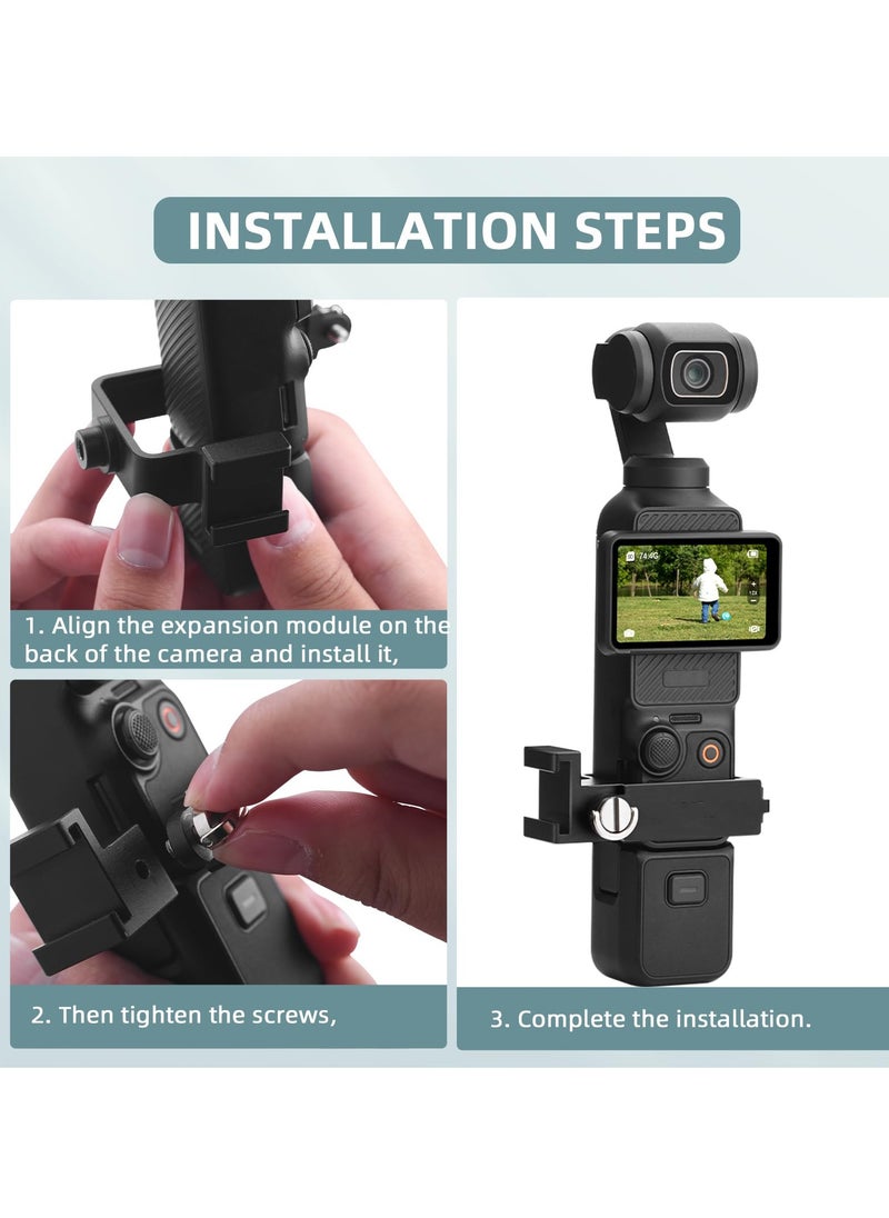 SYOSI - Camera Expansion Adapter Extension Frame Adapter for DJI Osmo Pocket 3 Aluminum Alloy Extension Bracket Camera Adapter Bracket Fixed Bezel Holder Bicycle Stand for DJI Pocket 3 Adapter Mount - Image 1