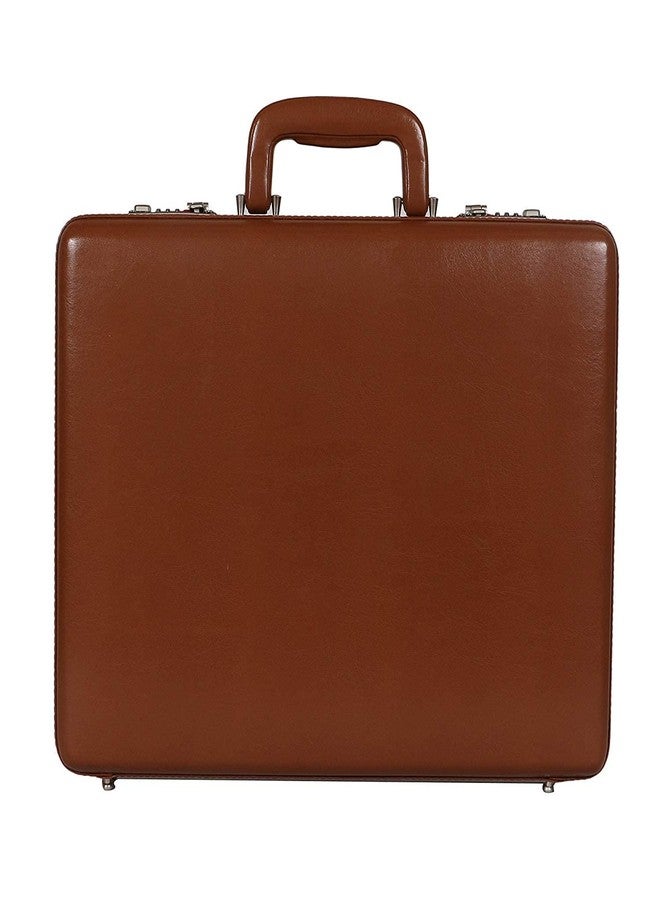 IRHA Faux Leather Briefcase Bag File bag with Combo digit Locking Features and inner Mesh Pocket Medium Briefcase - For Men & Women (TAN) - Image 1