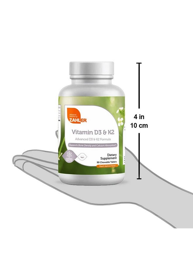 Zahler - Chewable Vitamin D3 & K2 Great Tasting Chewable Vitamin D3 With K2 5000Iu Certified Kosher 90 Chewable Tablets - Image 1