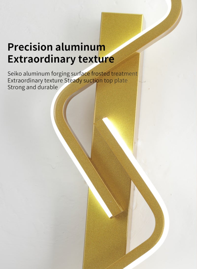 LOOPITYS Wall lamp，bracket light (120cm, gold, three color temperature 3000K-6000K adjustable) LED wall lamp Simple bedroom bedside wall lamp Living room TV sofa Home decoration background wall lamp - Image 5