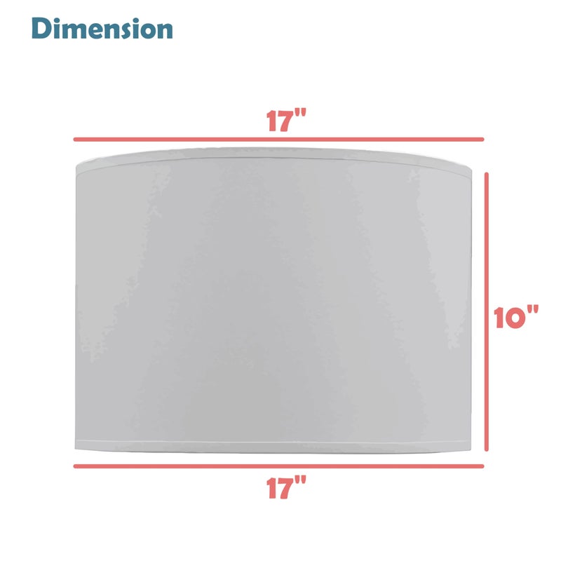 Aspen Creative 31461A Transitional Hardback Drum (Cylinder) Shape Spider Construction Lamp Shade in Beige, 17" Top x 17" Bottom x 10" Height - Image 4