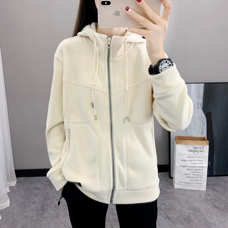 Ollie Fleece Fleece Coat Women'S Winter Couple'S Warm Top Fleece-Lined Thickened Hooded Fleece Coat Men'S Sweatshirt - Image 4