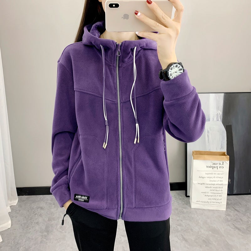Ollie Fleece Fleece Coat Women'S Winter Couple'S Warm Top Fleece-Lined Thickened Hooded Fleece Coat Men'S Sweatshirt - Image 1