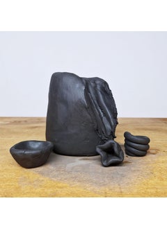 Prajapati Studio Pottery Prajapati Studio Pottery 1kg Premium Black Clay Mid High Fire stoneware ceramic clay for pottery galzing diy craft and ceramic use for studio and ceramic artist Mid Fire Cone 57Ideal for Wheel ThrowingHand BuildingSculpting glazing ceramicGreat for All Skill Levels 