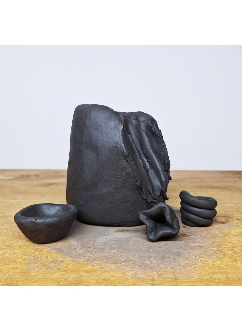 Prajapati Studio Pottery Prajapati Studio Pottery 1kg Premium Black Clay Mid High Fire stoneware ceramic clay for pottery galzing diy craft and ceramic use for studio and ceramic artist Mid Fire Cone 57Ideal for Wheel ThrowingHand BuildingSculpting glazing ceramicGreat for All Skill Levels 