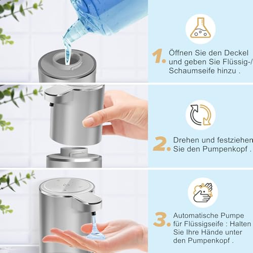 Sylfu Automatic Liquid Soap Dispenser Bathroom Kitchen Dish Liquid Body Shampoo Shower Gel Hand Free Liquid Wall Mount Touchless Soap Dispenser 380ml Auto Liquid Dispenser Sylfu - Image 5
