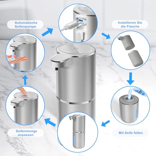 Sylfu Automatic Liquid Soap Dispenser Bathroom Kitchen Dish Liquid Body Shampoo Shower Gel Hand Free Liquid Wall Mount Touchless Soap Dispenser 380ml Auto Liquid Dispenser Sylfu - Image 3