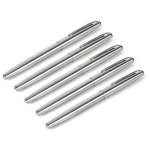 Gullor 5 PCS Stainless Steel EF Nib Classic Fountain Pens Set with Ink Converters - Image 2