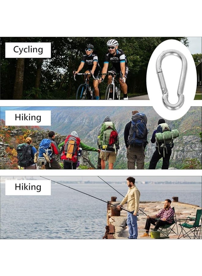 CertBuy 10 قطعة M6 الربيع المفاجئة هوك الفولاذ المقاوم للصدأ حلقة تسلق كليب المفاتيح 2.4 بوصة الربيع حلقة هوك للمنزل الرياضة في الهواء الطلق التخييم - Image 4