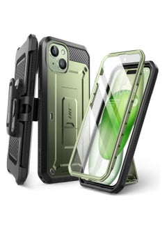 iPhone 15 Unicorn Beetle Pro Case 6.1 Built in Screen Protector & Kickstand & Belt Clip Heavy Duty Rugged Case Guldan