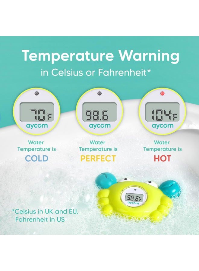 Aycorn Digital Baby Bath and Room Thermometer. Fast and Accurate Water Readings with LED Warning Alarm Ensures Your Child's Safety. Cute Floating Bathtub Toy Makes Perfect Bathtime Fun for Infants - Image 3