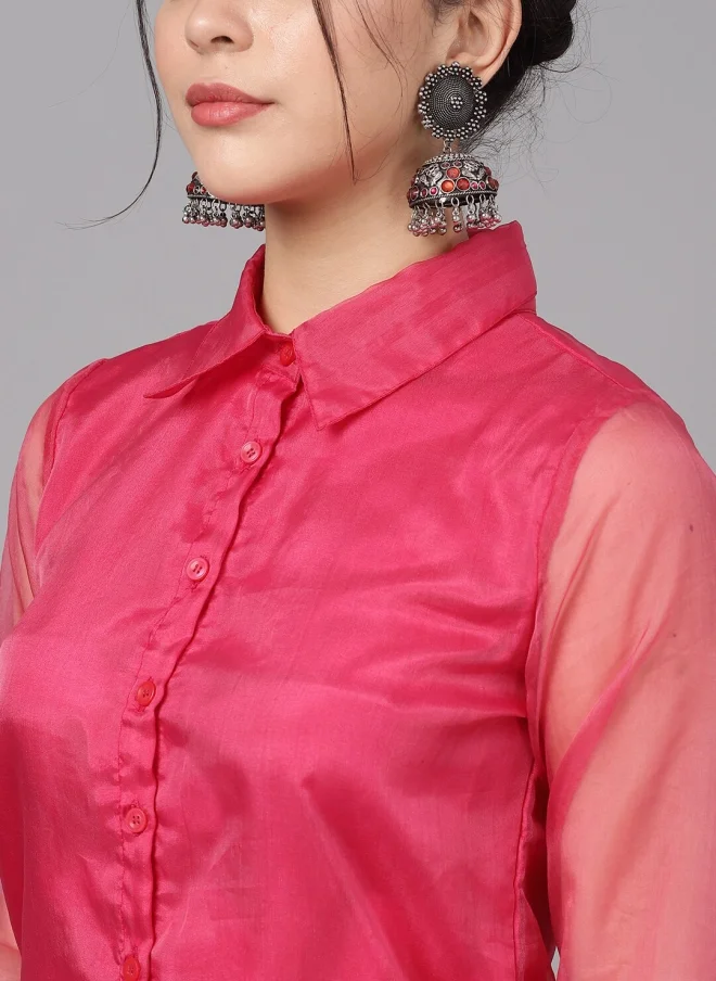 أيه كيه إس ساري أورجانزا بطبعة زهور للنساء