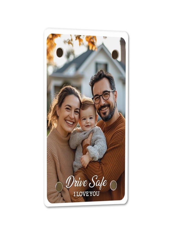 PERSONAL84 Car Sun Visor Photo Holder, Acrylic Magnetic Photo Clip, Car Visor Picture Frame, Magnetic Photo Frames, Drive Safe I Love You Visor Clip - Image 1