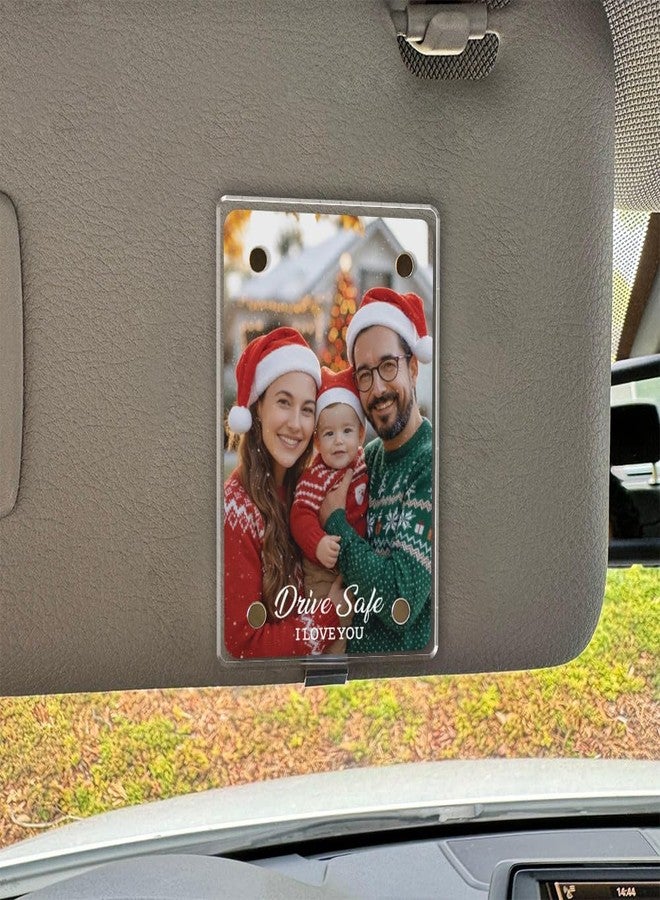 PERSONAL84 Car Sun Visor Photo Holder, Acrylic Magnetic Photo Clip, Car Visor Picture Frame, Magnetic Photo Frames, Drive Safe I Love You Visor Clip - Image 4