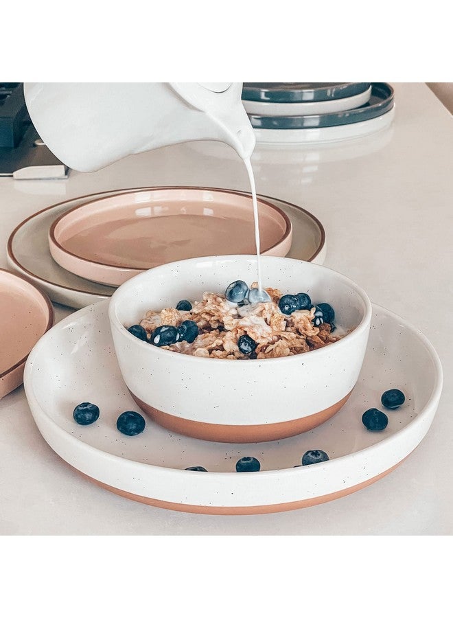 Mora Ceramic Flat Bowls Set of 4-25 oz- For Soup, Salad, Rice, Cereal, Breakfast, Dinner, Serving, Oatmeal, etc - Microwave, Dishwasher and Oven Safe Porcelain Bowl for Eating and Kitchen - Vanilla - Image 5