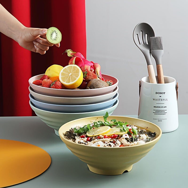 Oicia Microwave Safe Large Japanese Noodle Bowls, Modern Kitchen Wheat Straw Soup Bowl Japanese Bowl Ramen Bowl Udon Bowl Pho Bowl Poke Bowl Cereal Bowl Dishwasher Safe (1200ml, Pink, Set of 2) - Image 3