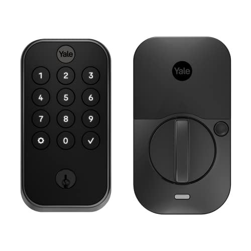 Yale Assure Lock 2 Deadbolt Black Suede Keypad Code Door Lock with ZWave and BackUp Key for Front or Back Entry Door YRD410ZW2BSP - Image 1