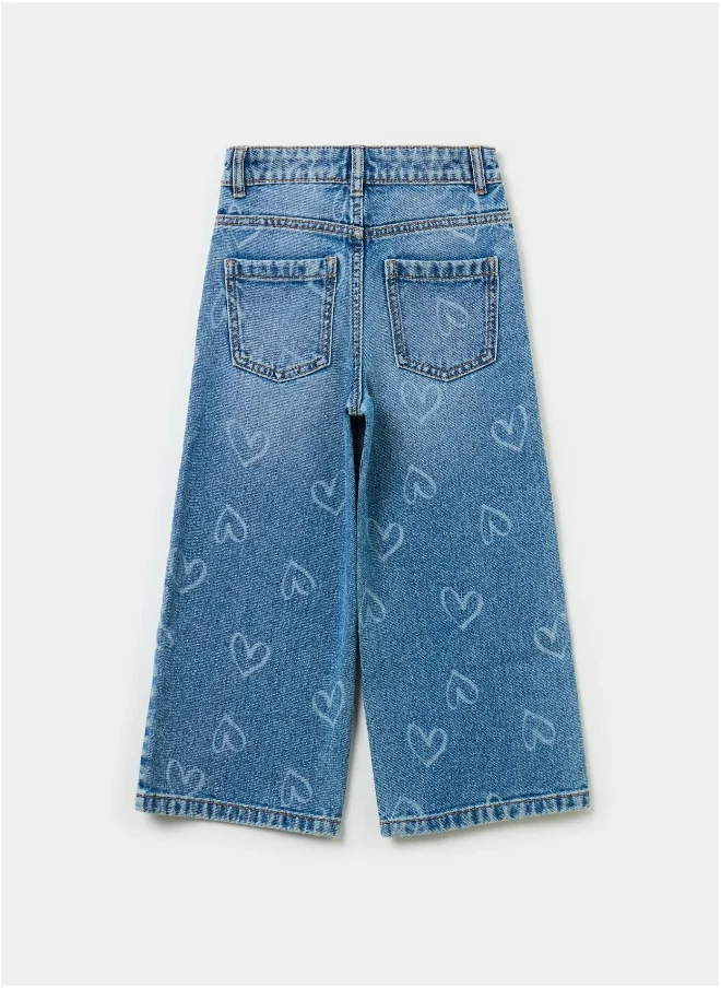 او في اس Wide-leg jeans with hearts print