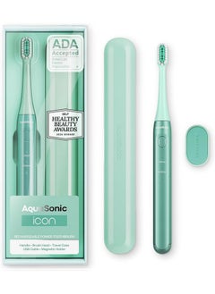 Aquasonic Aquasonic Icon ADA-Accepted Rechargeable Toothbrush | Magnetic Holder & Slim Travel Case | 2 Brushing Modes & Smart Timers | Gentle Micro-Vibrations (Mint)  - Image 1
